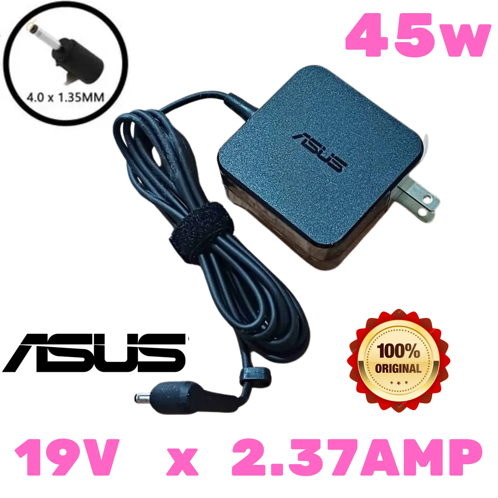 Cargador ASUS Original 45W 2.37Amperiois Punta Gruesa para Laptop