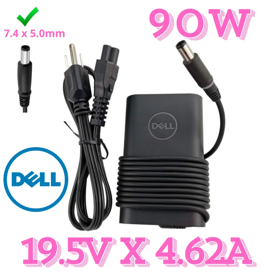 Cargador Dell Original 90W 19.5V 4.62A con Pin Central | Inspiron, Latitude, Precision | Guatemala