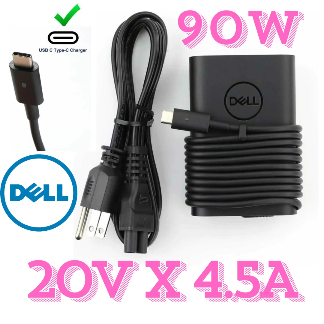 Cargador Dell Original USB-C 90W (20V 4.5A) para XPS, Latitude y más | Guatemala